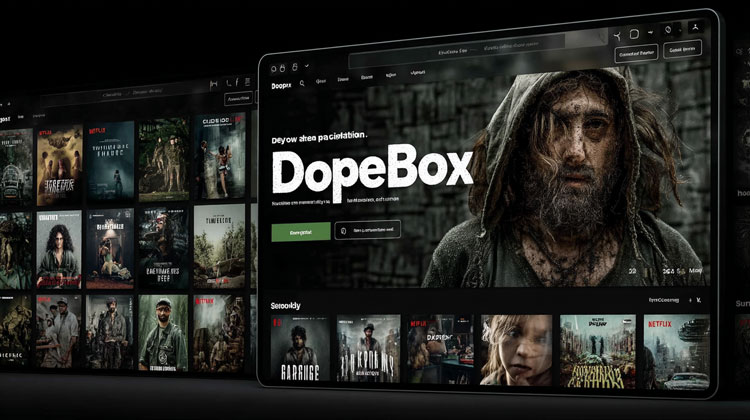 Dopebox streaming interface showcasing a variety of movie and TV show thumbnails.